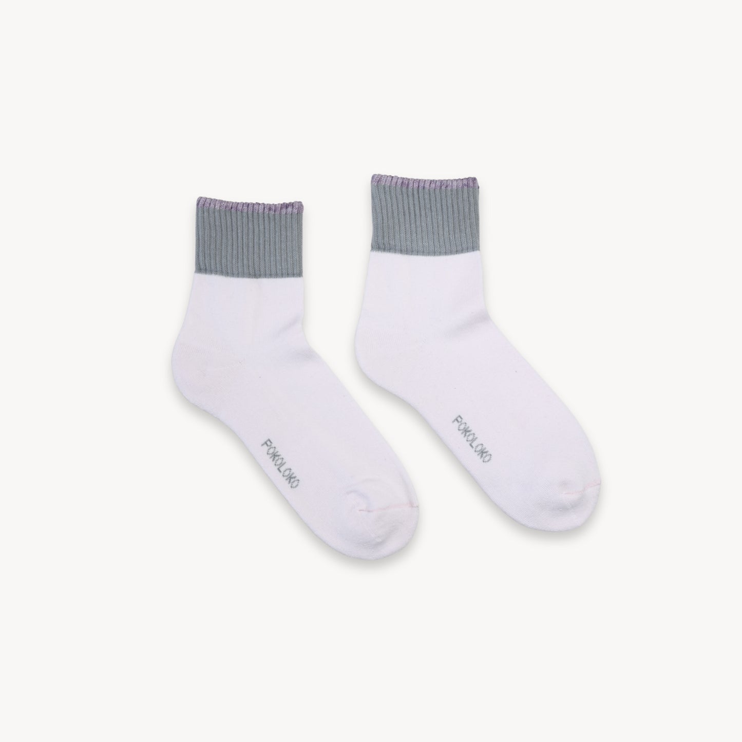 POKOLOKO Block Pima Socks #color_pink-lemonade