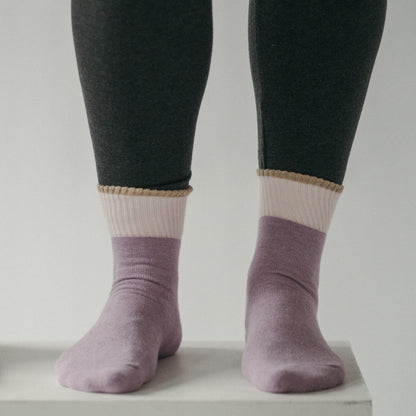 POKOLOKO Block Pima Socks #color_wisteria
