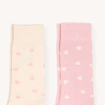 Have a Heart Socks - Pack of 2 #color_pink-beige