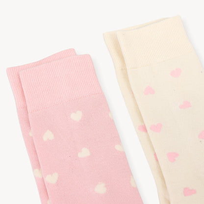 Have a Heart Socks - Pack of 2 #color_pink-beige