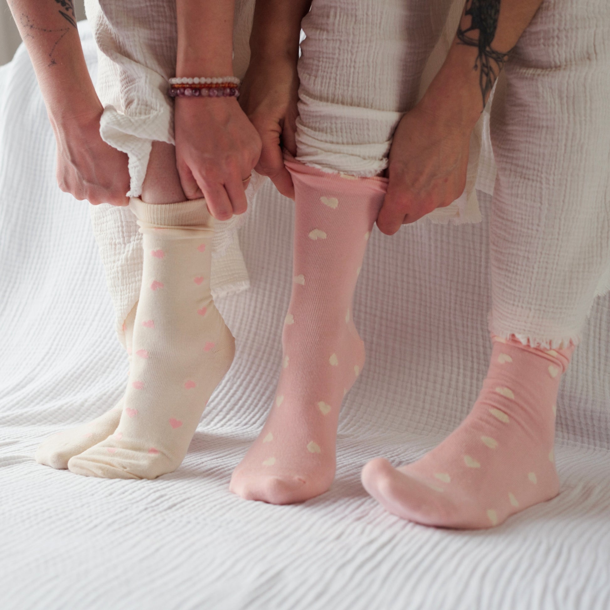 Have a Heart Socks - Pack of 2 #color_pink-beige