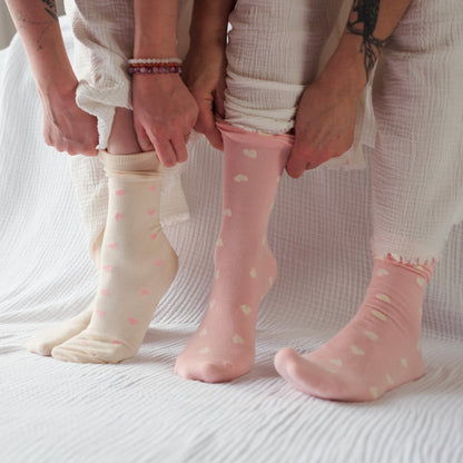 Have a Heart Socks - Pack of 2 #color_pink-beige
