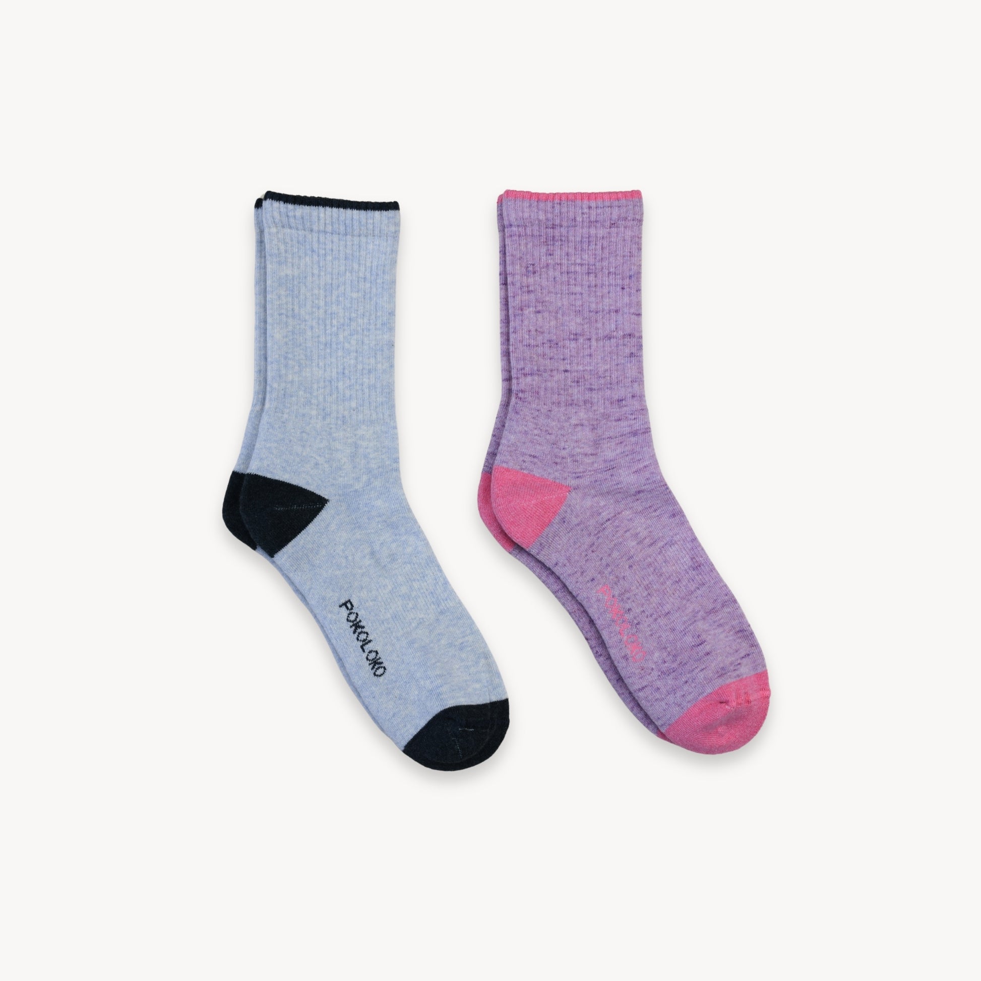 POKOLOKO Heel Toe Socks - Pack of 2 #color_fresa-plomo