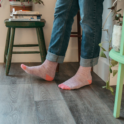 POKOLOKO Heel Toe Socks - Pack of 2 #color_fresa-plomo