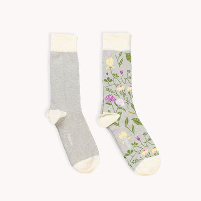 POKOLOKO Botanical & Solid Pima Socks - Pack of 2 #color_garden