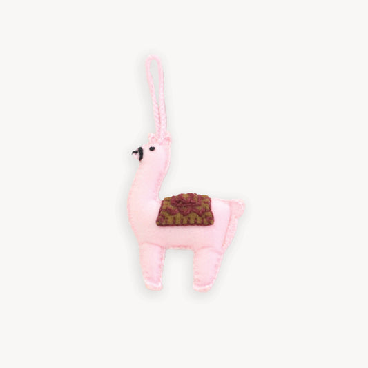 POKOLOKO Hand-Embroidered Ornament #color_pink-alpaca-friend