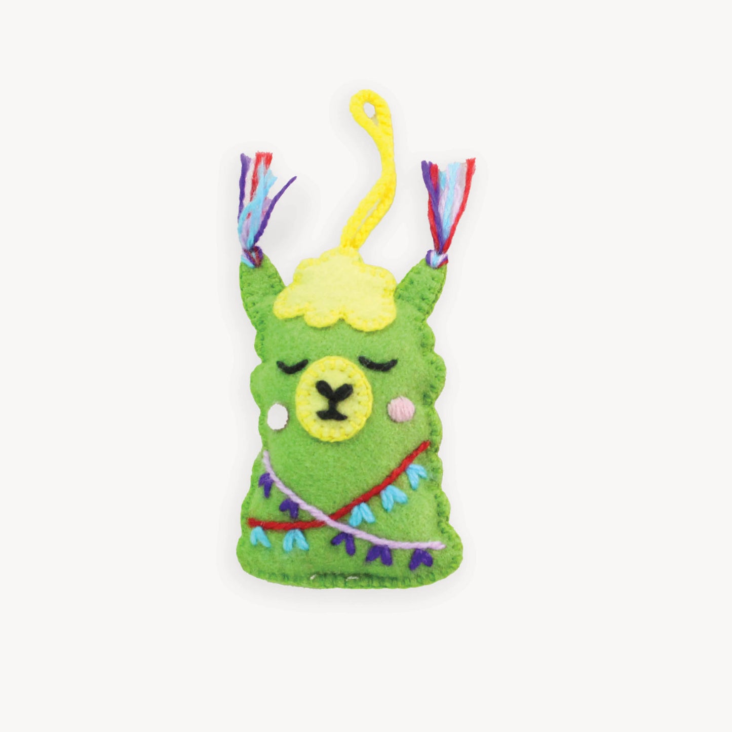 POKOLOKO Hand-Embroidered Ornament #color_green-alpaca