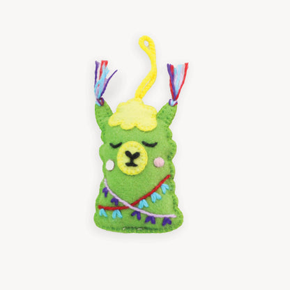 POKOLOKO Hand-Embroidered Ornament #color_green-alpaca
