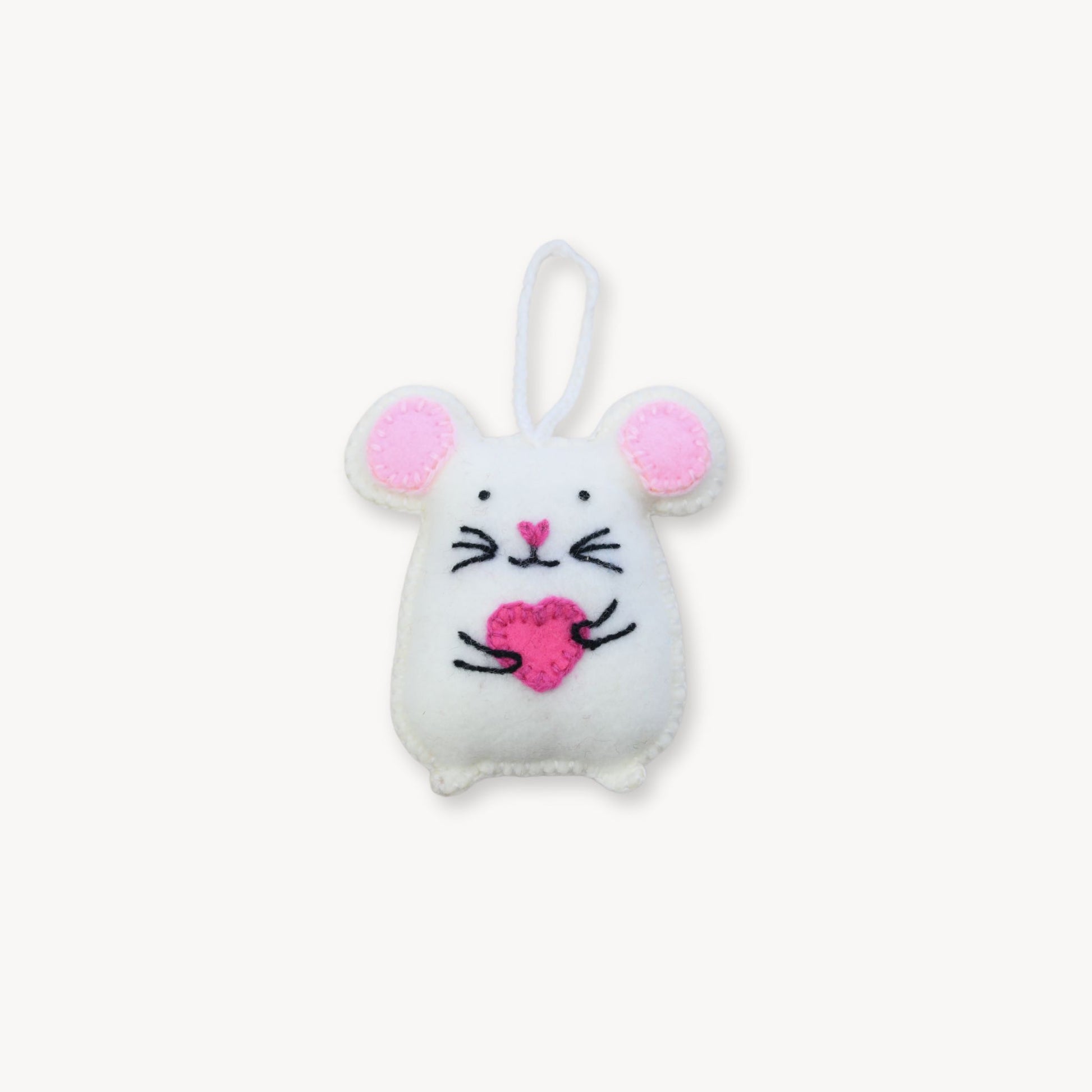 POKOLOKO Hand-Embroidered Ornament #color_mouse-lover