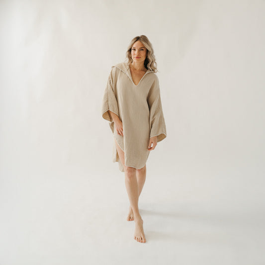 Crinkle Adult Poncho #color_crinkle-beige