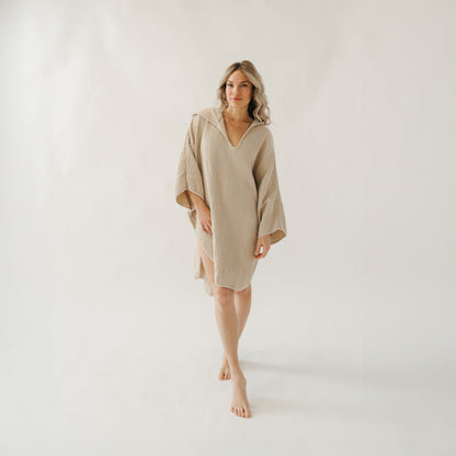 Crinkle Adult Poncho #color_crinkle-beige