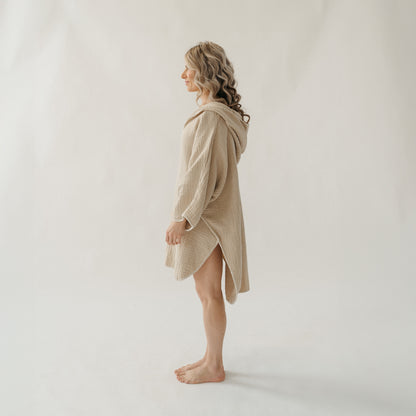 Crinkle Adult Poncho #color_crinkle-beige