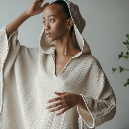 Crinkle Adult Poncho #color_crinkle-beige