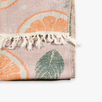 Orange and Leaf Hand Towel
