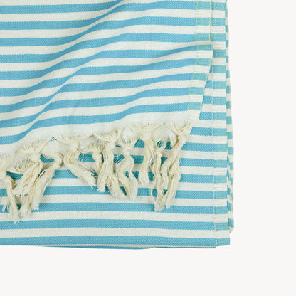 POKOLOKO Striped Picnic Blanket #color_aqua