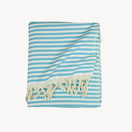 POKOLOKO Striped Picnic Blanket #color_aqua