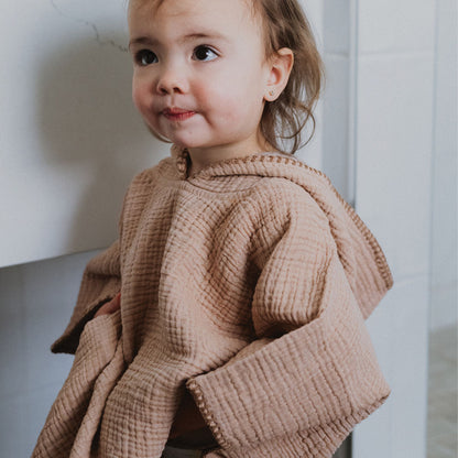 POKOLOKO Crinkle Kids Poncho #color_apricot
