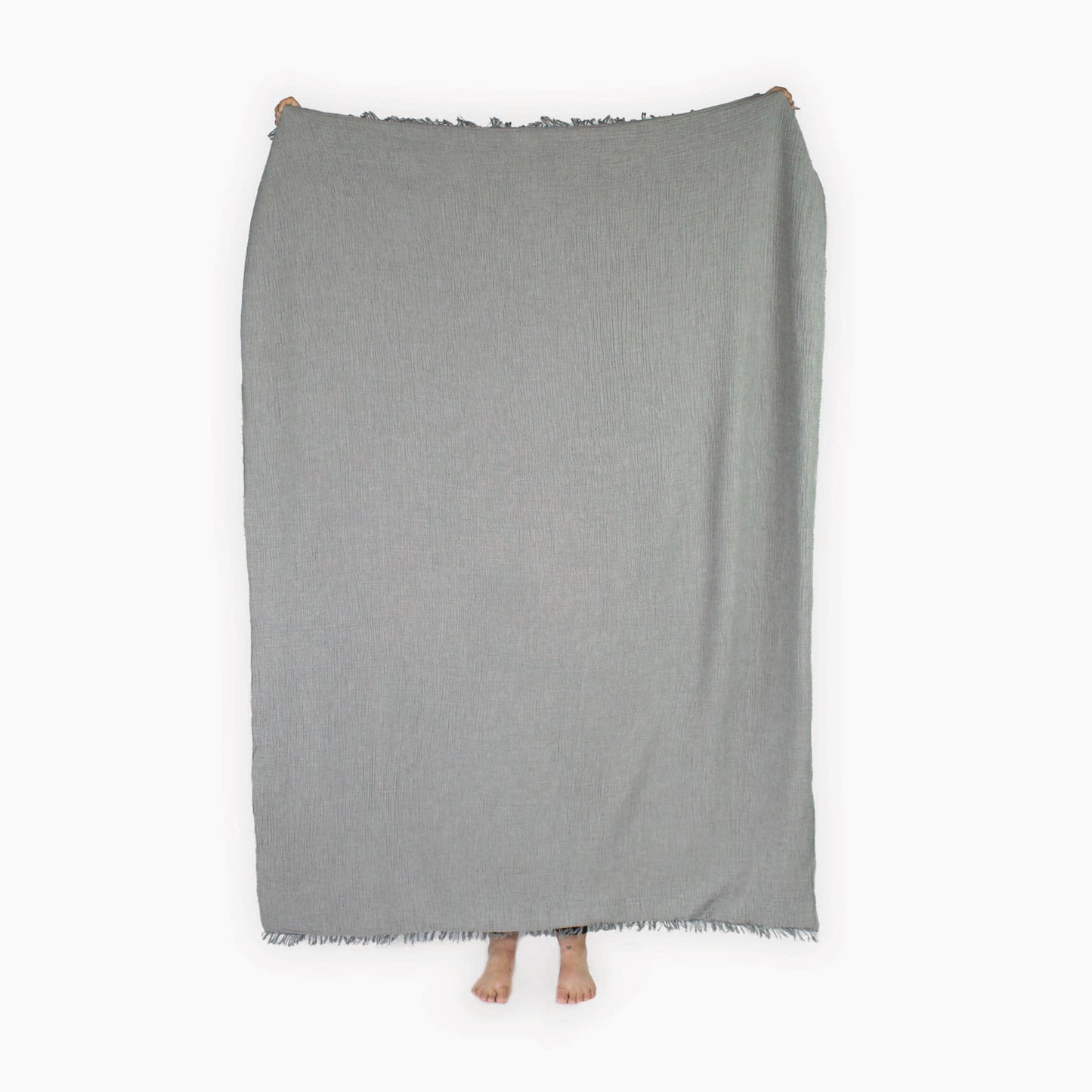 POKOLOKO Crinkle Fleece-Lined Throw #color_crinkle-charcoal-grey