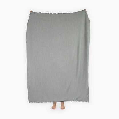 POKOLOKO Crinkle Fleece-Lined Throw #color_crinkle-charcoal-grey