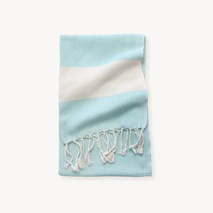 POKOLOKO Diamond Hand Towel #color_blue-oasis-diamond