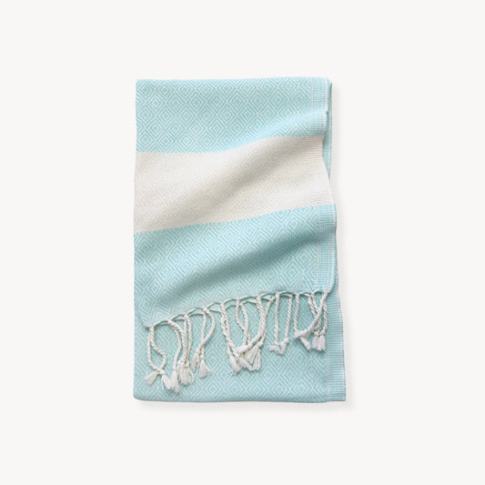 POKOLOKO Diamond Hand Towel #color_blue-oasis-diamond