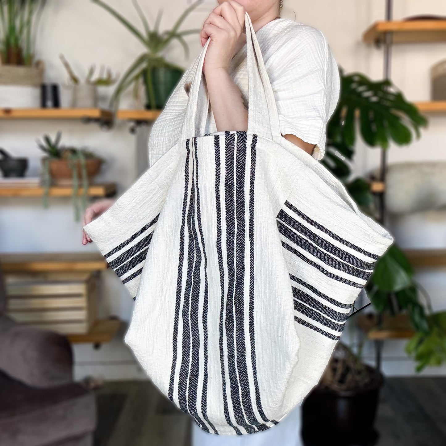 Sac fourre-tout à rayures géantes