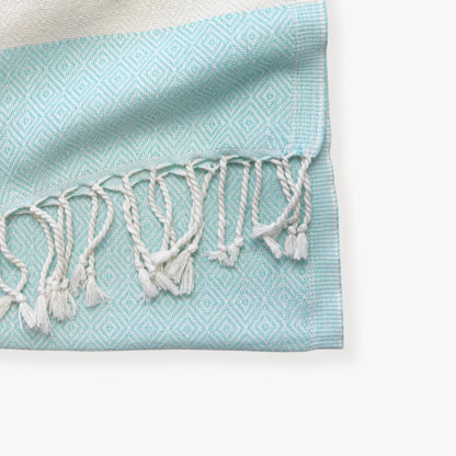 POKOLOKO Diamond Towel #color_blue-oasis-diamond