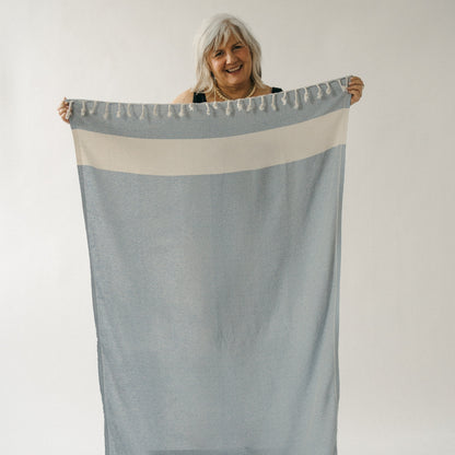 POKOLOKO Diamond Towel #color_blue-jean-diamond