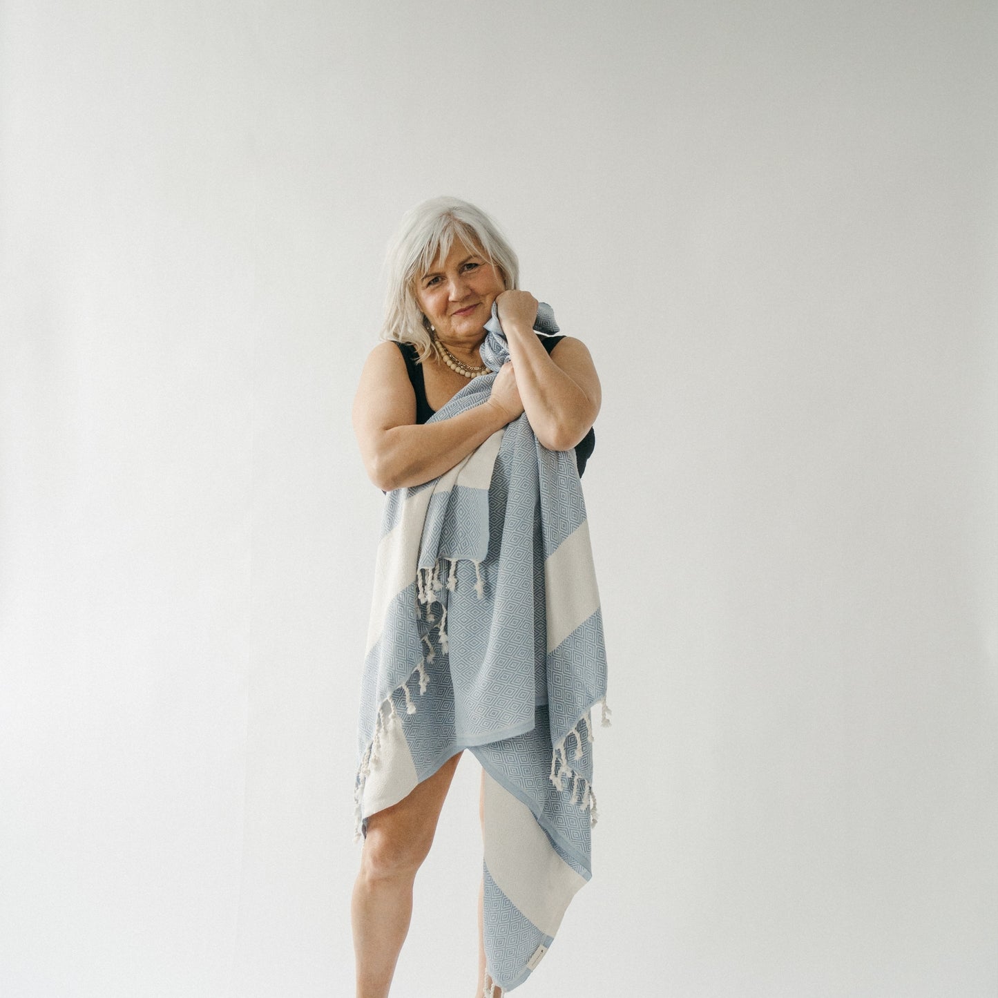 POKOLOKO Diamond Towel #color_blue-jean-diamond