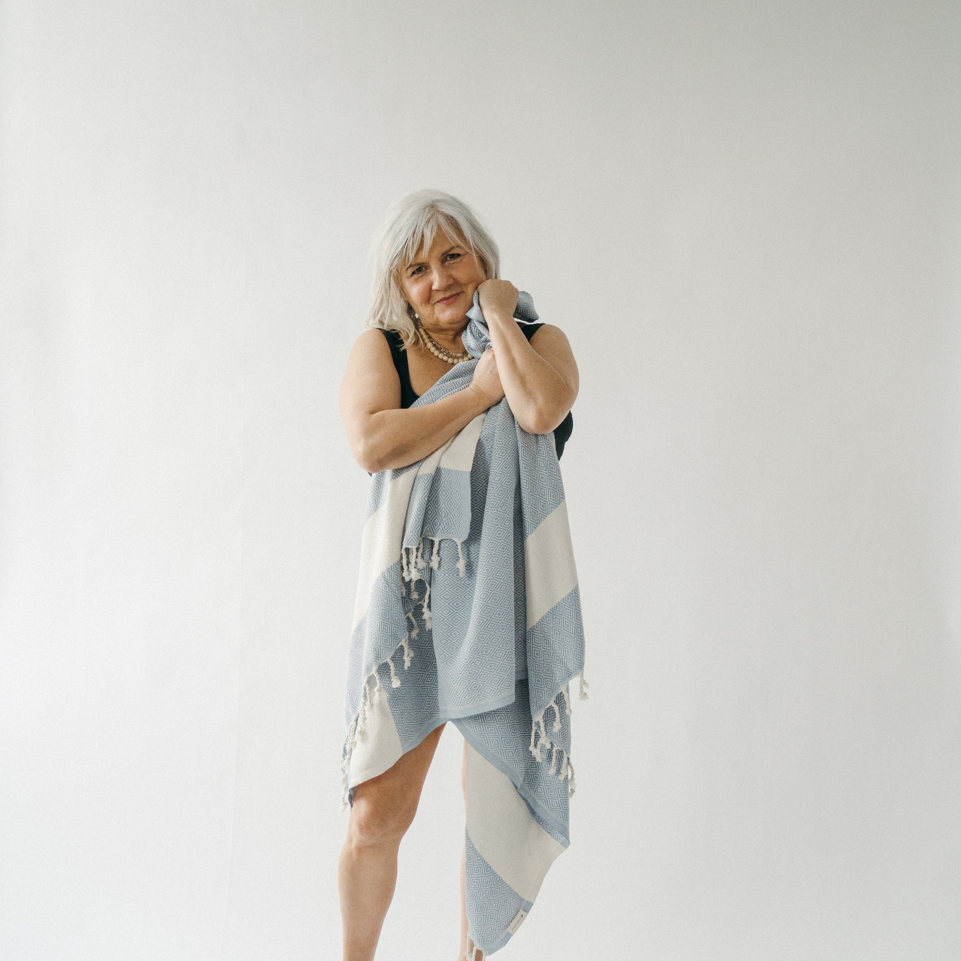 POKOLOKO Diamond Towel #color_blue-jean-diamond