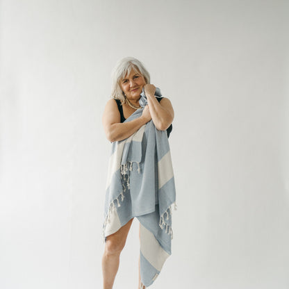 POKOLOKO Diamond Towel #color_blue-jean-diamond