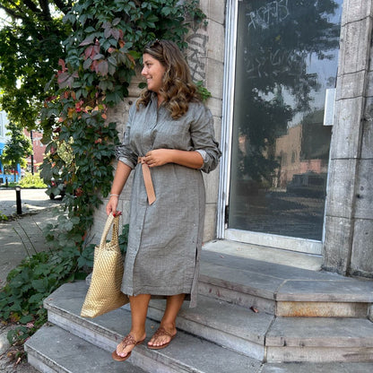 City Collection Buttoned Shirt Dress