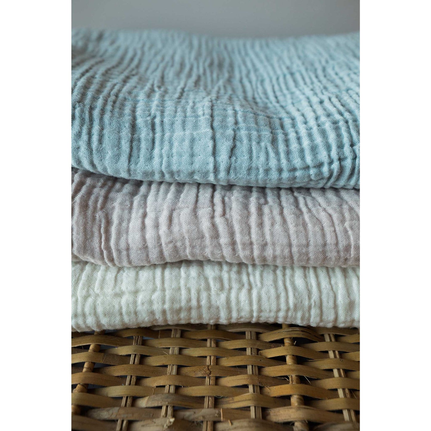 Couverture bébé en coton froissé