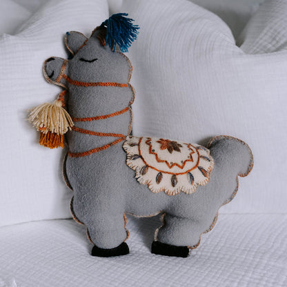 POKOLOKO Embroidered Alpaca Pillow #color_embroidered-grey