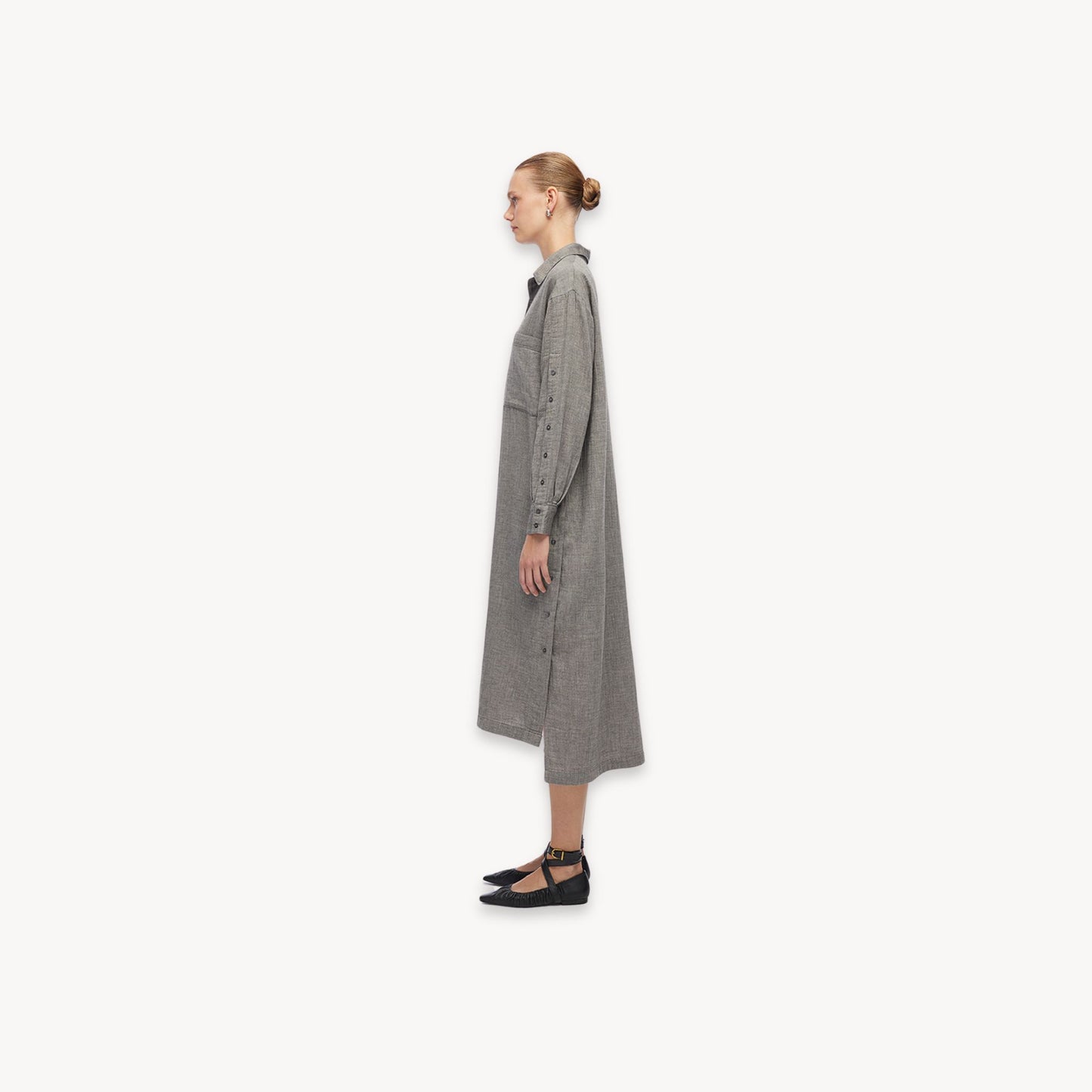 City Collection Buttoned Shirt Dress