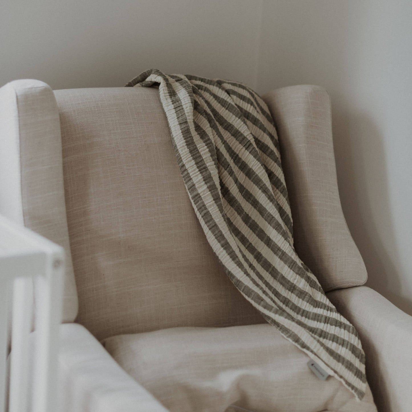 POKOLOKO Sailor Muslin Baby Blanket #color_moss