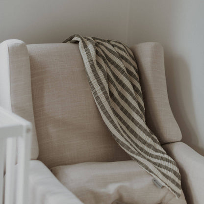 POKOLOKO Sailor Muslin Baby Blanket #color_moss