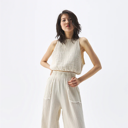 POKOLOKO Crinkle Keyhole Tank #color_crinkle-cream