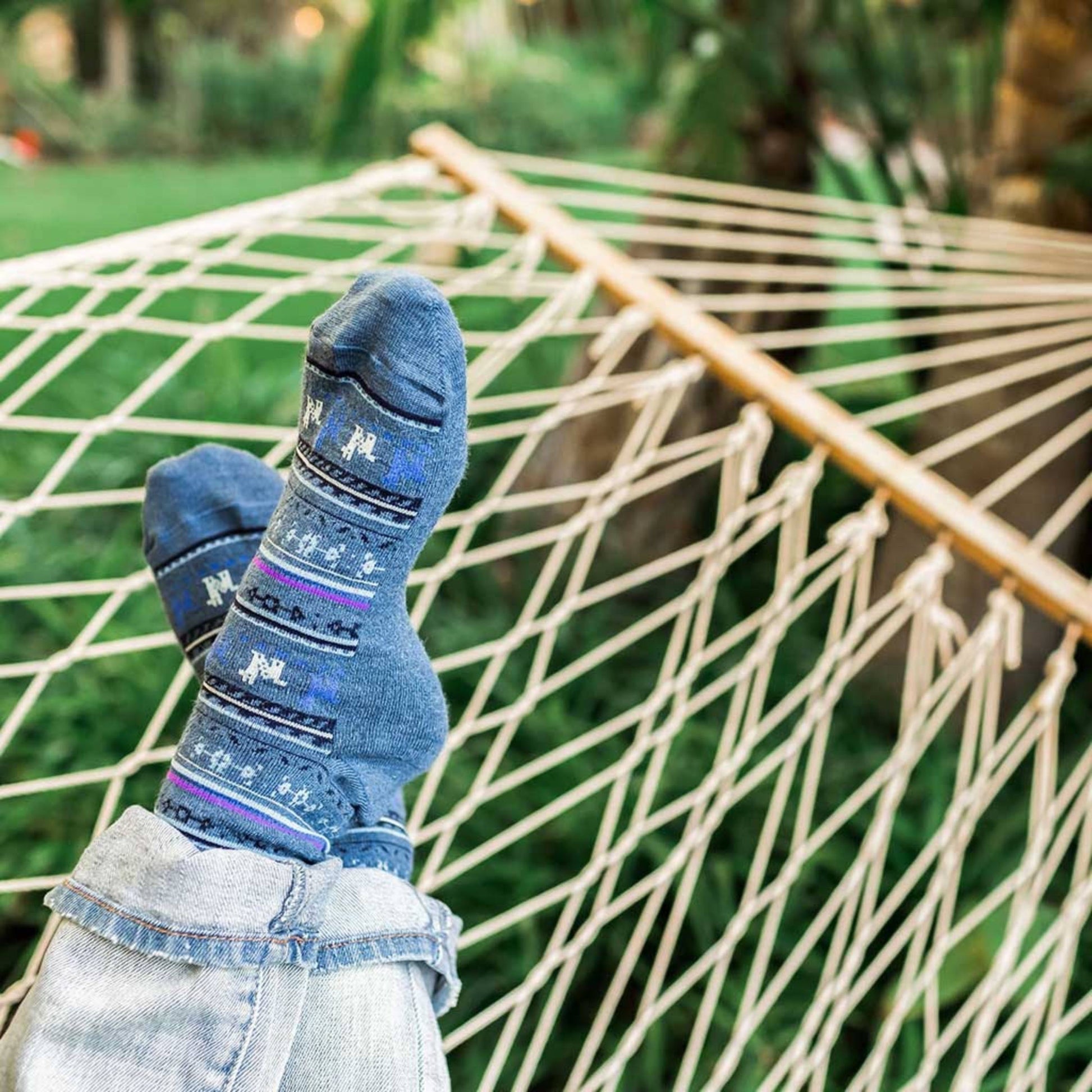 POKOLOKO Print Socks #color_denim-print
