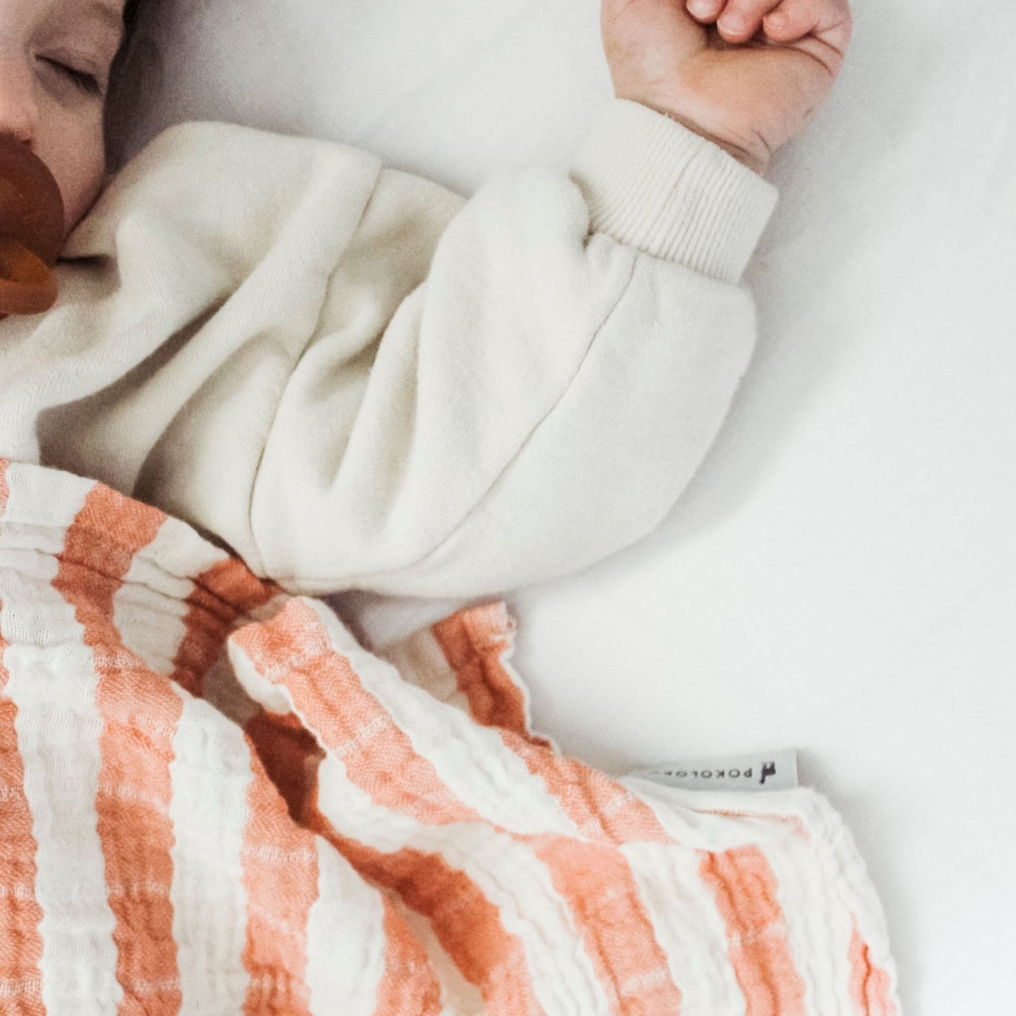 POKOLOKO Sailor Muslin Baby Blanket #color_mandarin
