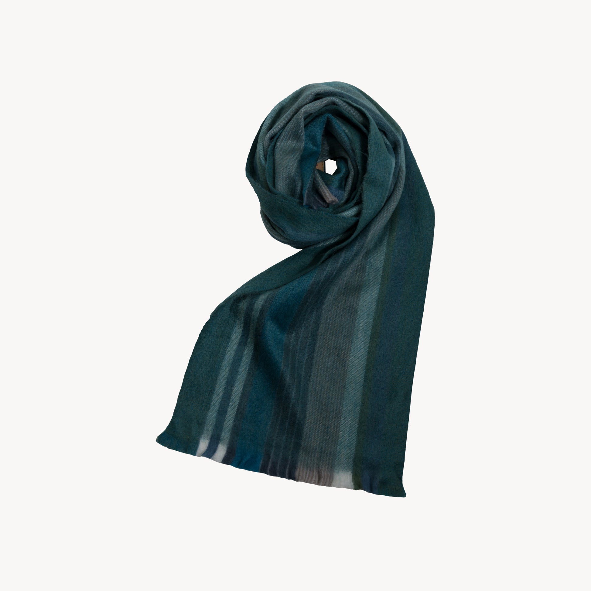 POKOLOKO Striped Alpaca Seamless Scarf #color_mariner