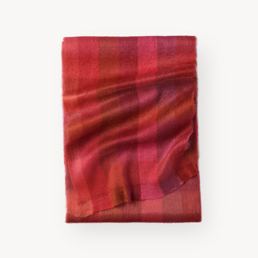 POKOLOKO Alpaca Seamless Check Scarf #color_claret-check