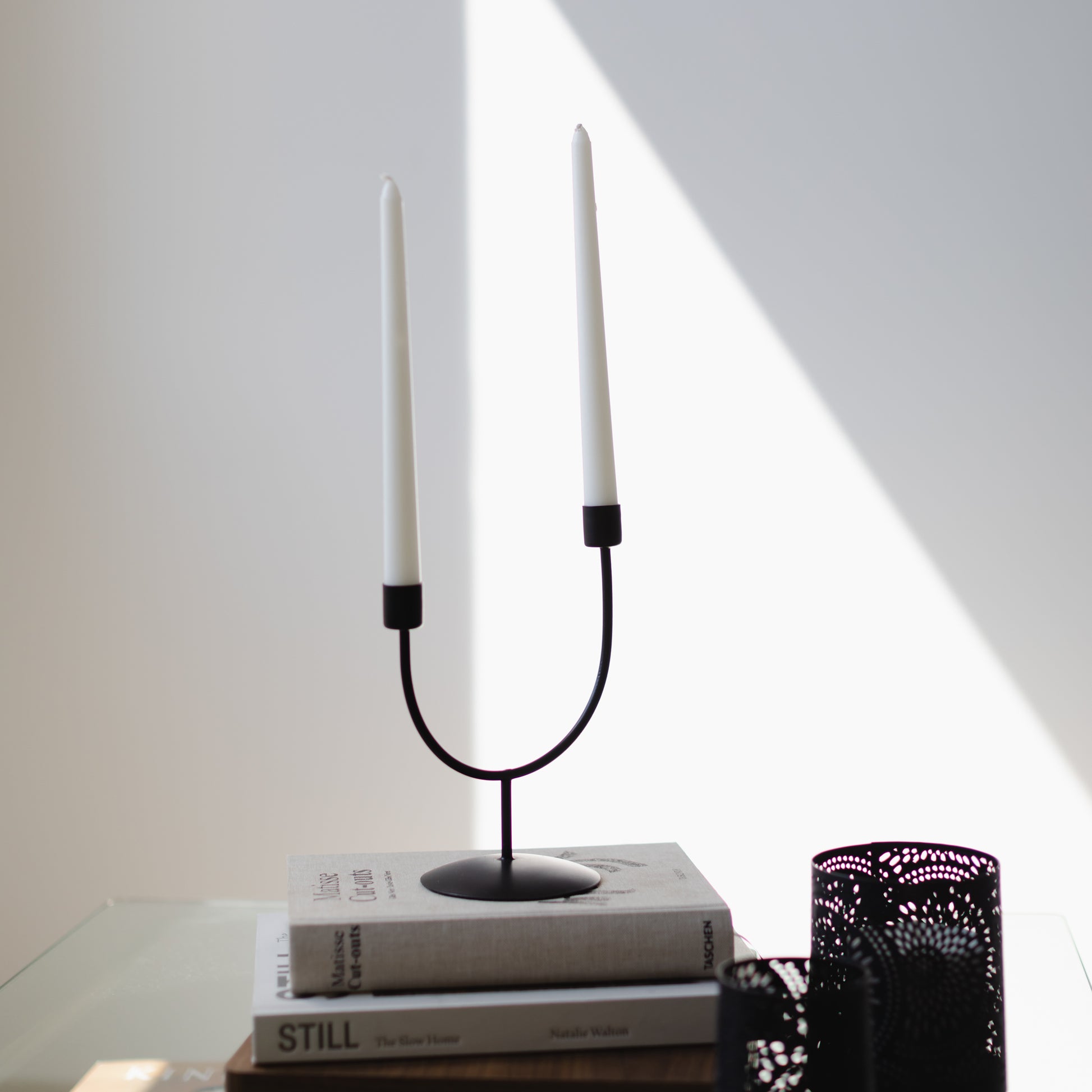 POKOLOKO Asymmetrical Candle Holder #color_black-candle-holder