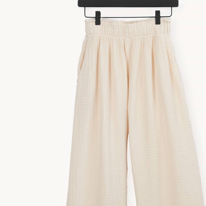 POKOLOKO Crinkle Palazzo Pants #color_crinkle-cream