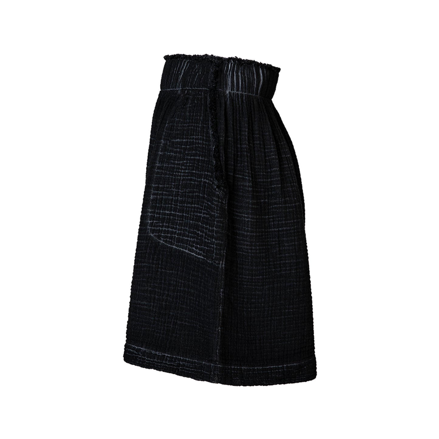 POKOLOKO Crinkle Relaxed Shorts #color_crinkle-black