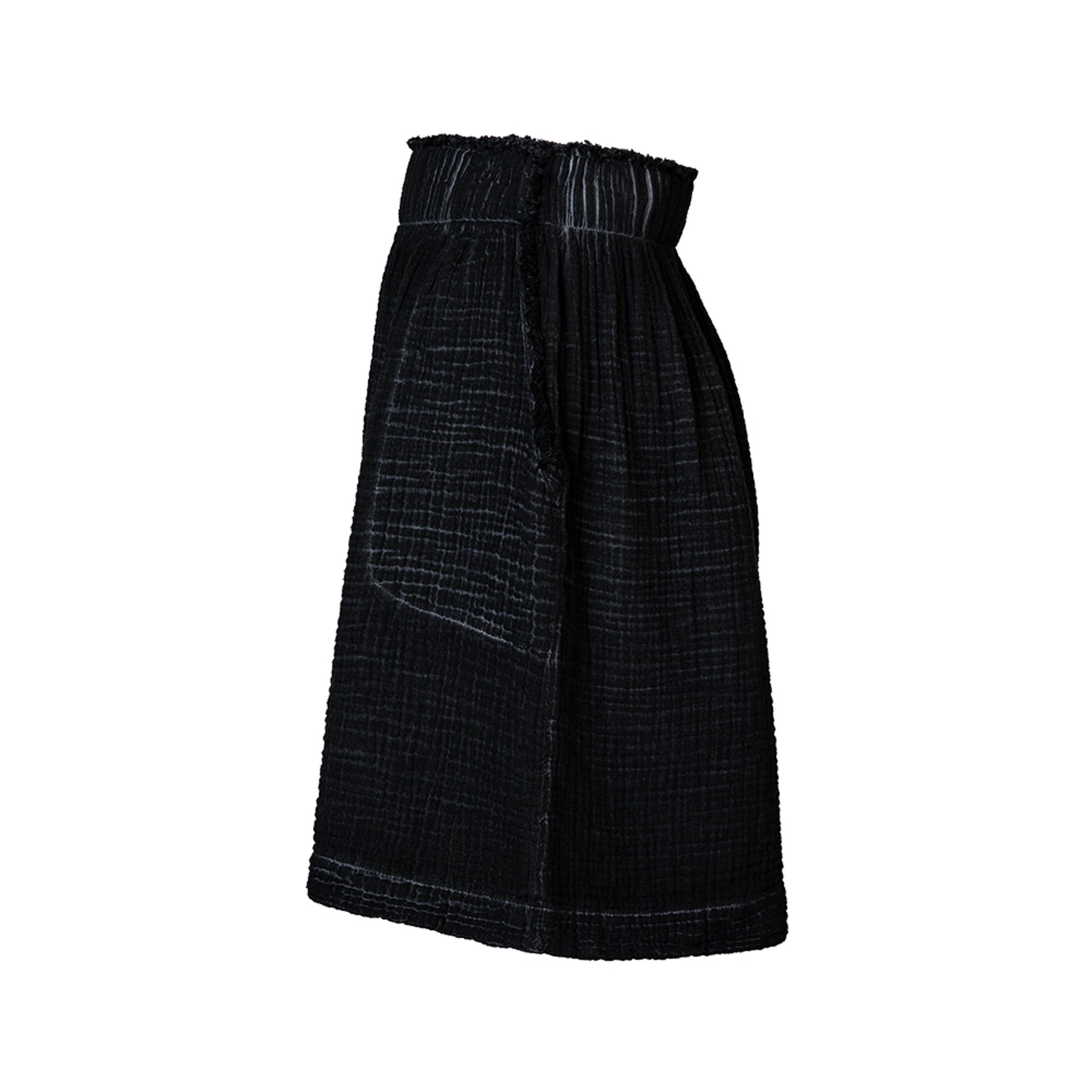 POKOLOKO Crinkle Relaxed Shorts #color_crinkle-black