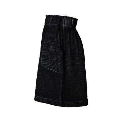 POKOLOKO Crinkle Relaxed Shorts #color_crinkle-black