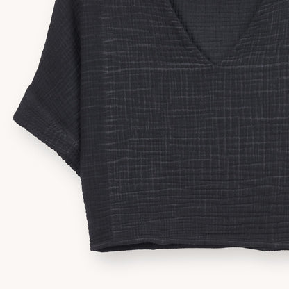 POKOLOKO Crinkle Crop Top #color_crinkle-black