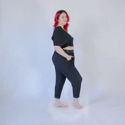 POKOLOKO Crinkle Slouchy Pants #color_crinkle-black