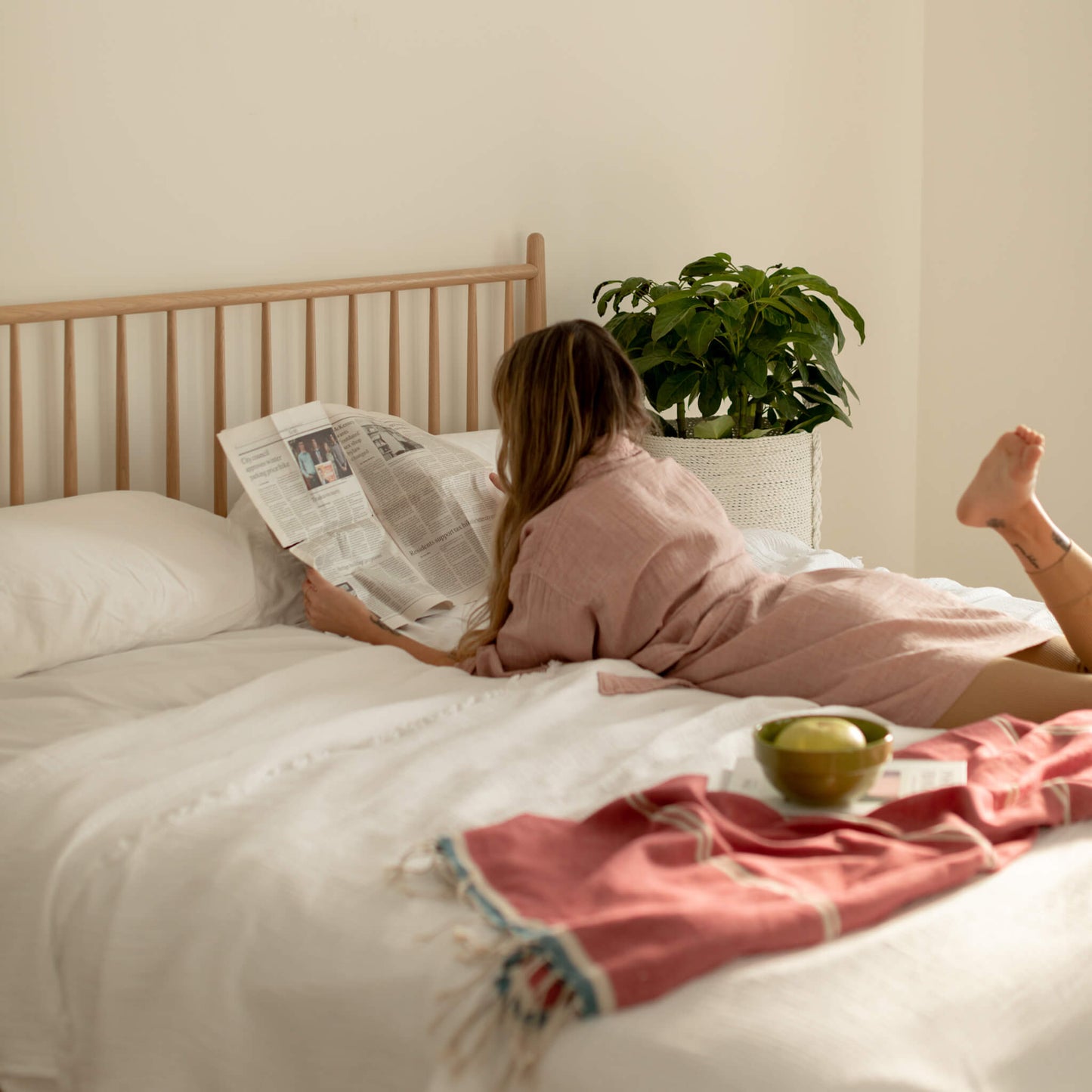 Grand panier en jonc de mer avec anses